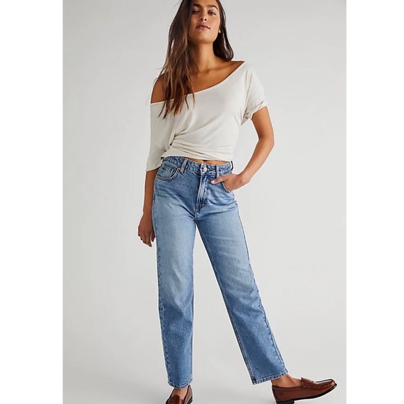 Free People We The Free Pacifica High Rise Slim Straight Leg Jeans Size 27 - Picture 1 of 14